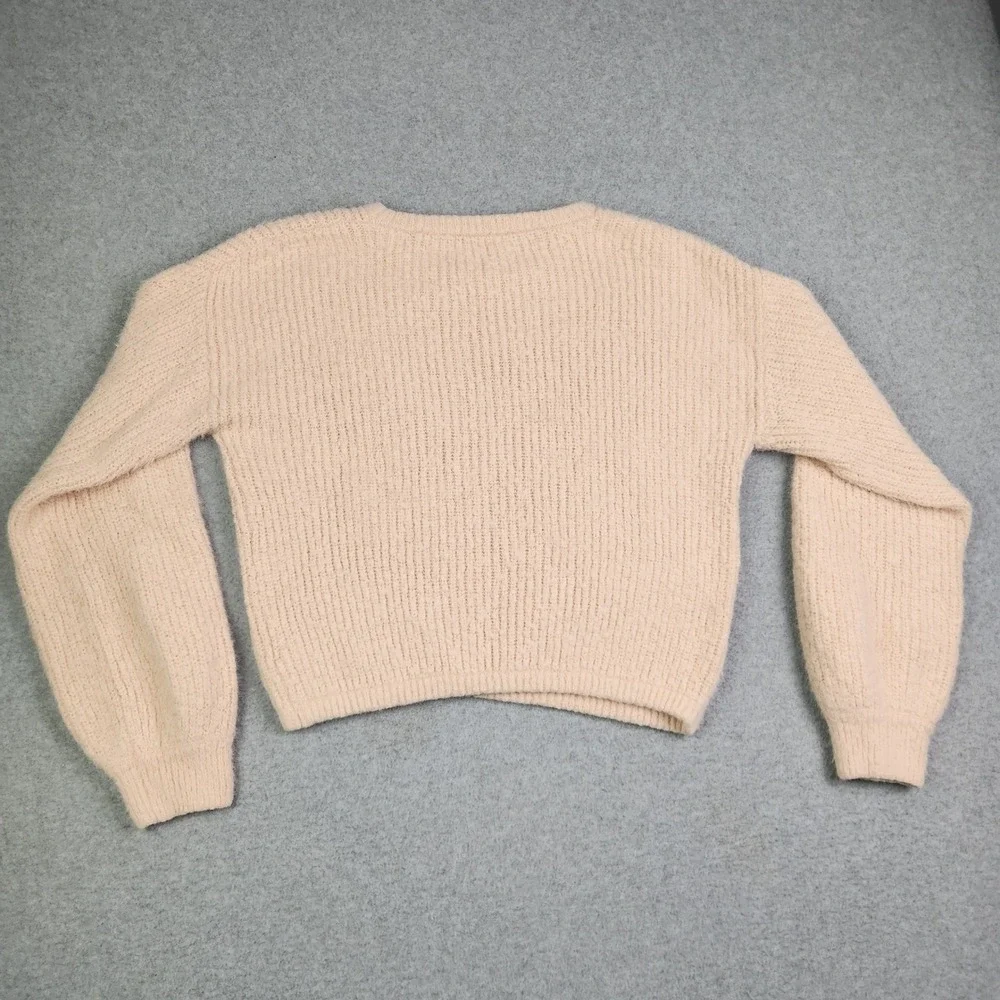 Lulus Sweater‎ Womens Medium Peach Fuzzy Knit Soft Cozy Warm Winter Long Sleeve